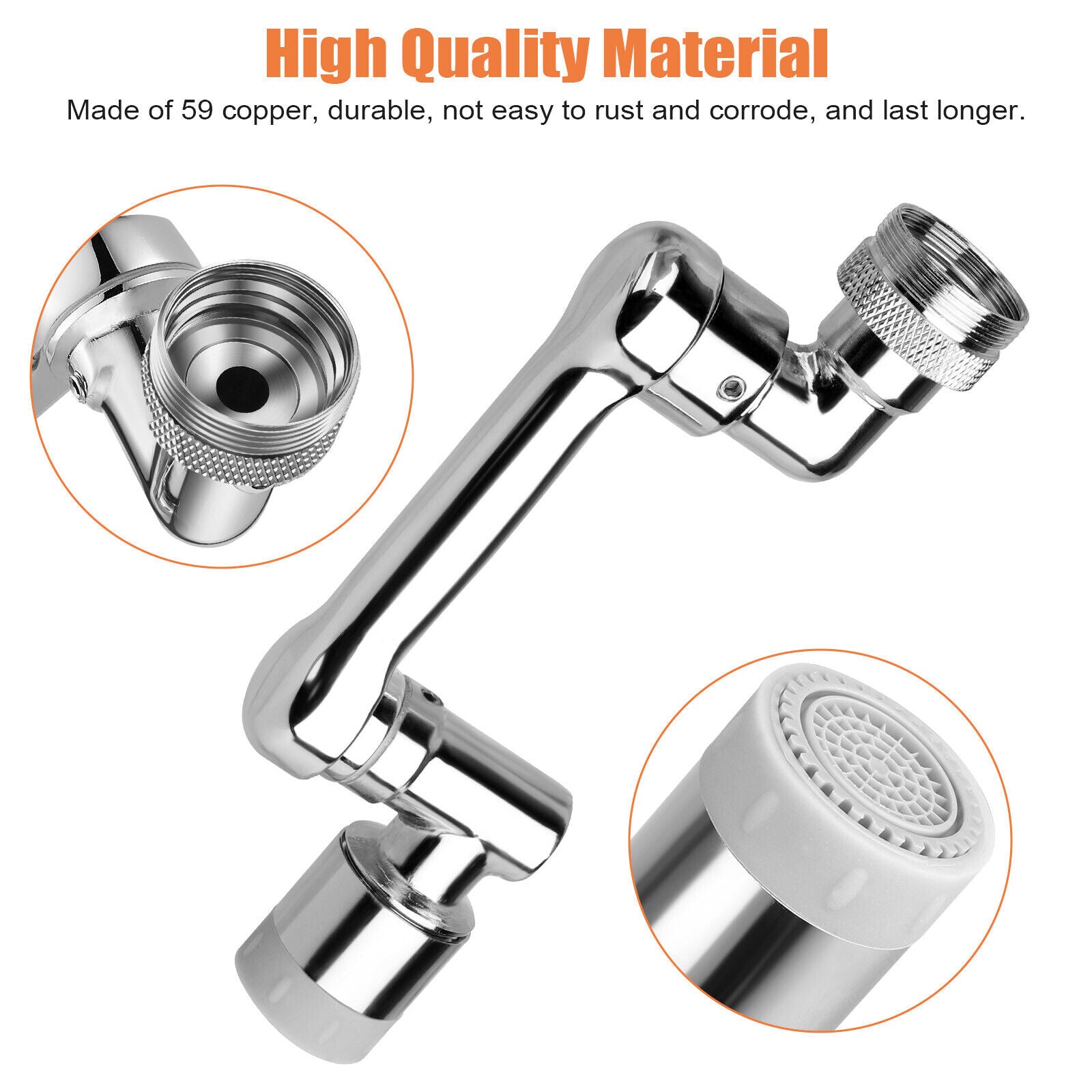1080° Rotation Faucet Aerator Splash Filter Tap Extend Water Nozzle Bubbler