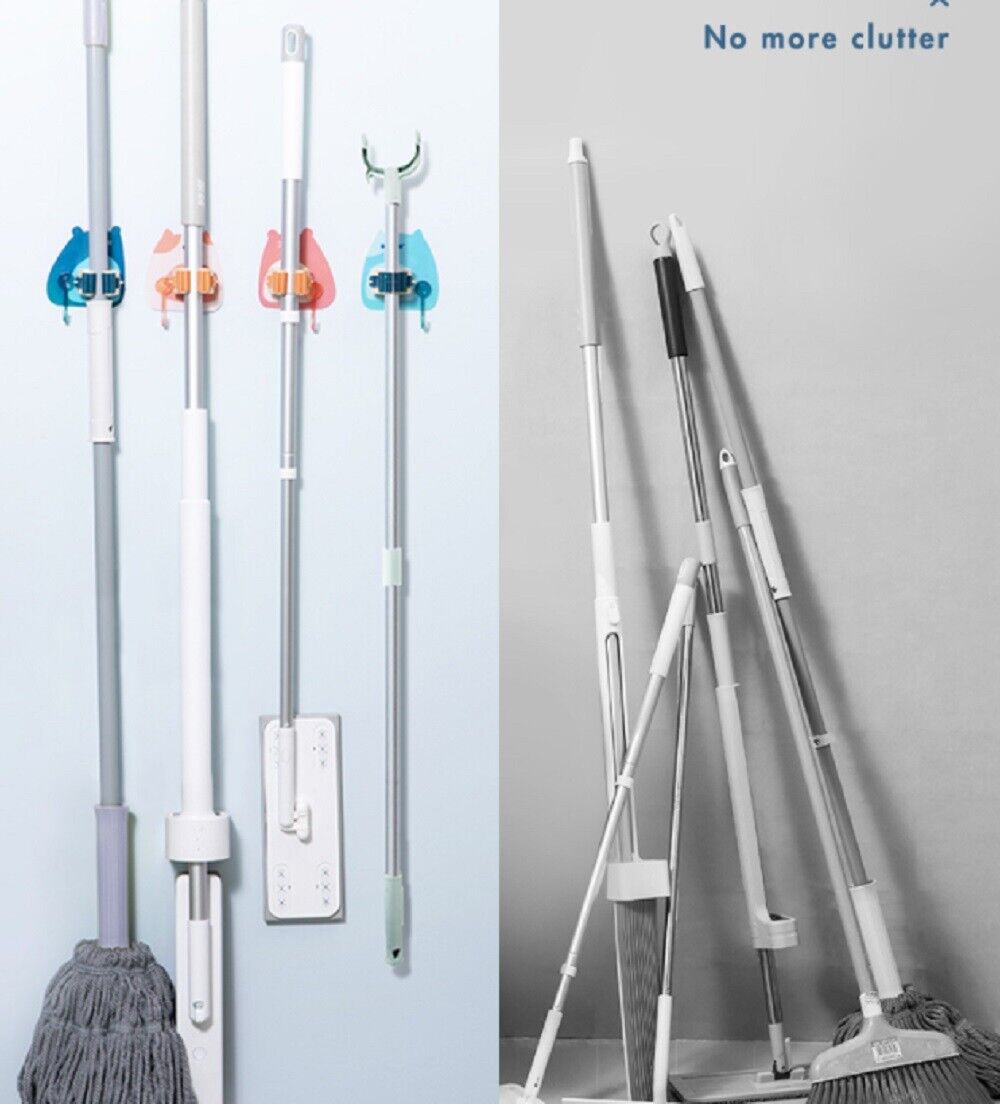 A wall-mounted toilet brush and holder, featuring a convenient Wall Mount Mop Holder for easy storage and accessibility