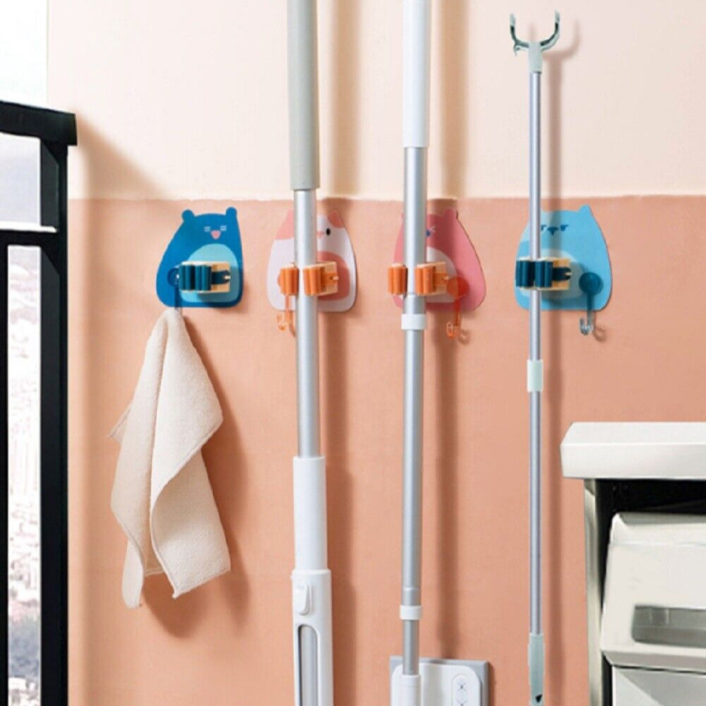 A wall-mounted toilet brush and holder, featuring a convenient Wall Mount Mop Holder for easy storage and accessibility