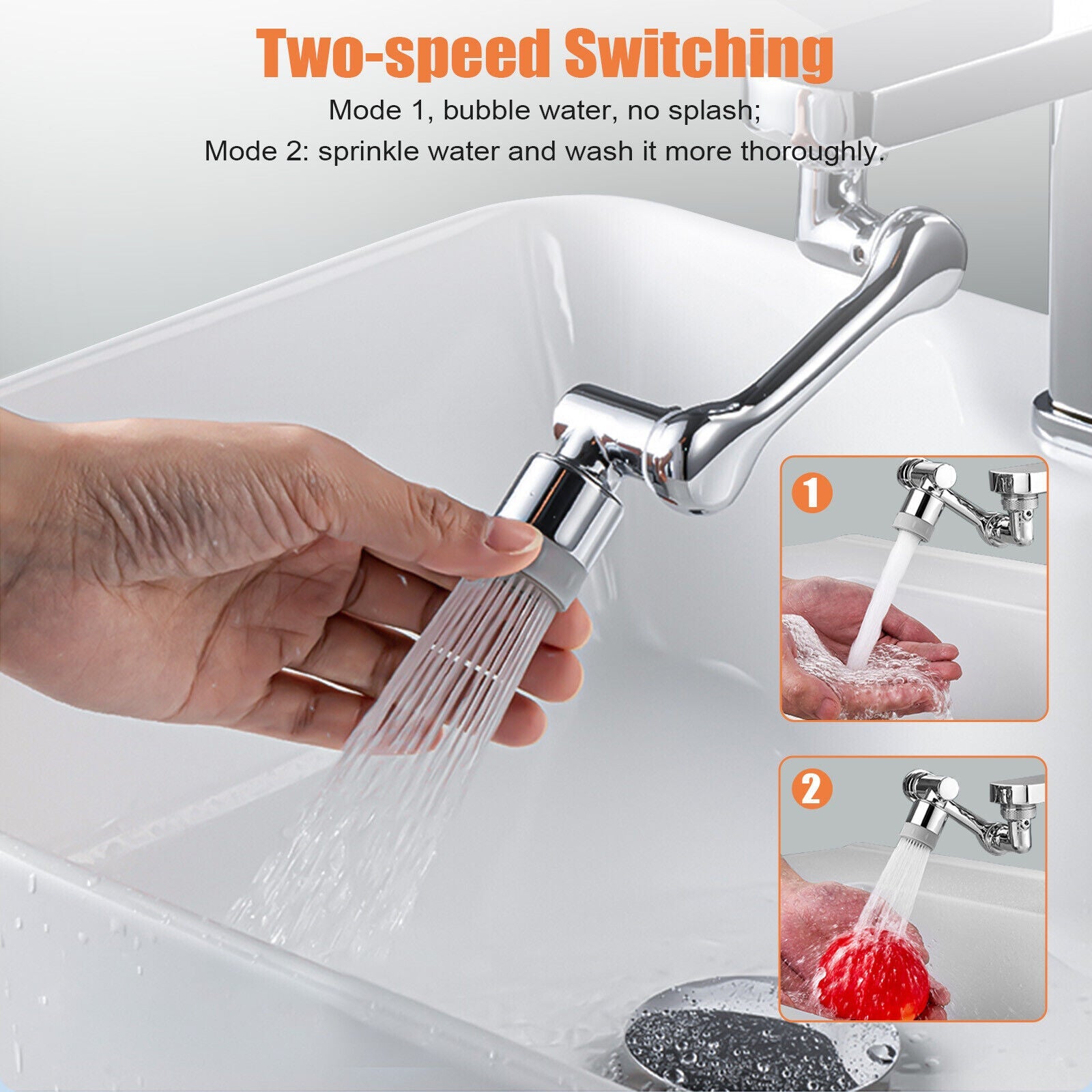 1080° Rotation Faucet Aerator Splash Filter Tap Extend Water Nozzle Bubbler