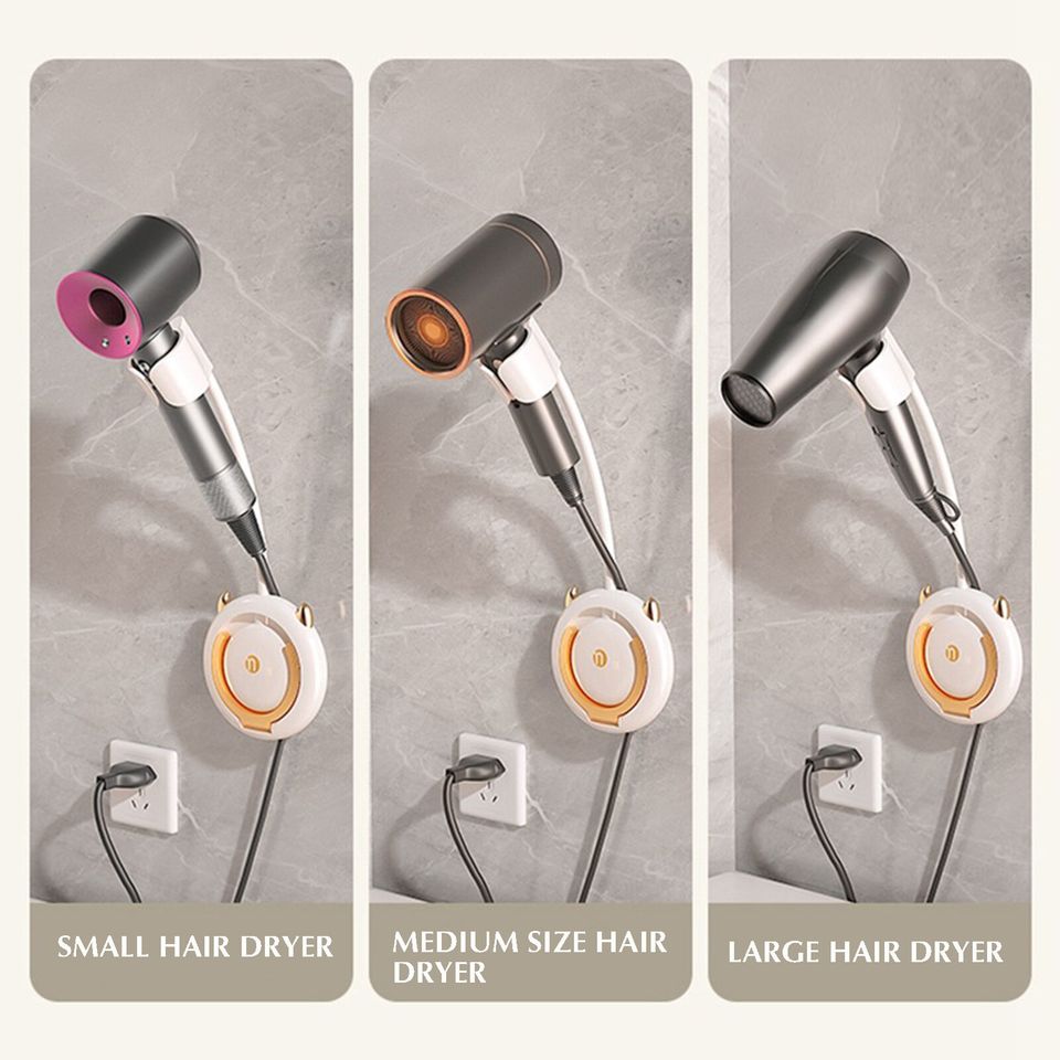 Wall Mount Hands-free Portable Hair Dryer Holder