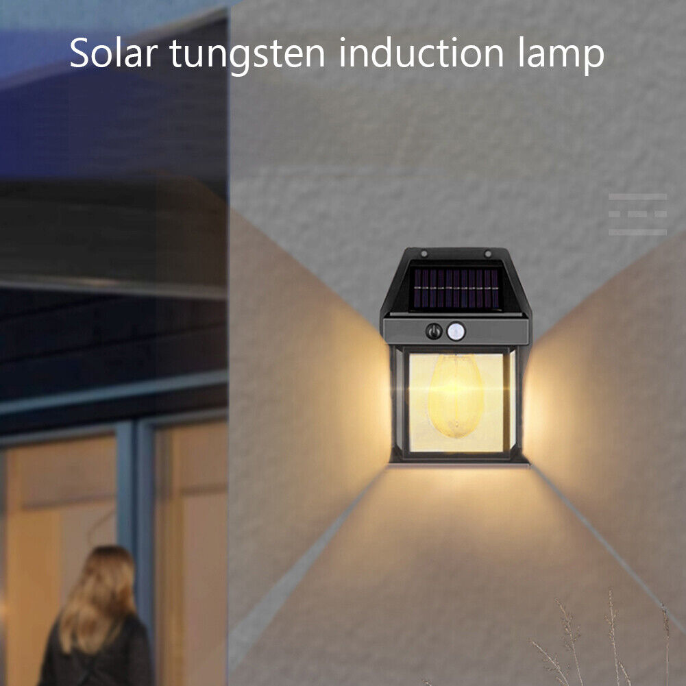 مصباح جداري خارجي يعمل بالطاقة الشمسية بتقنية LED، مقاوم للماء بمعيار IP65، مصباح فناء يعمل بالطاقة الشمسية بتصميم كلاسيكي