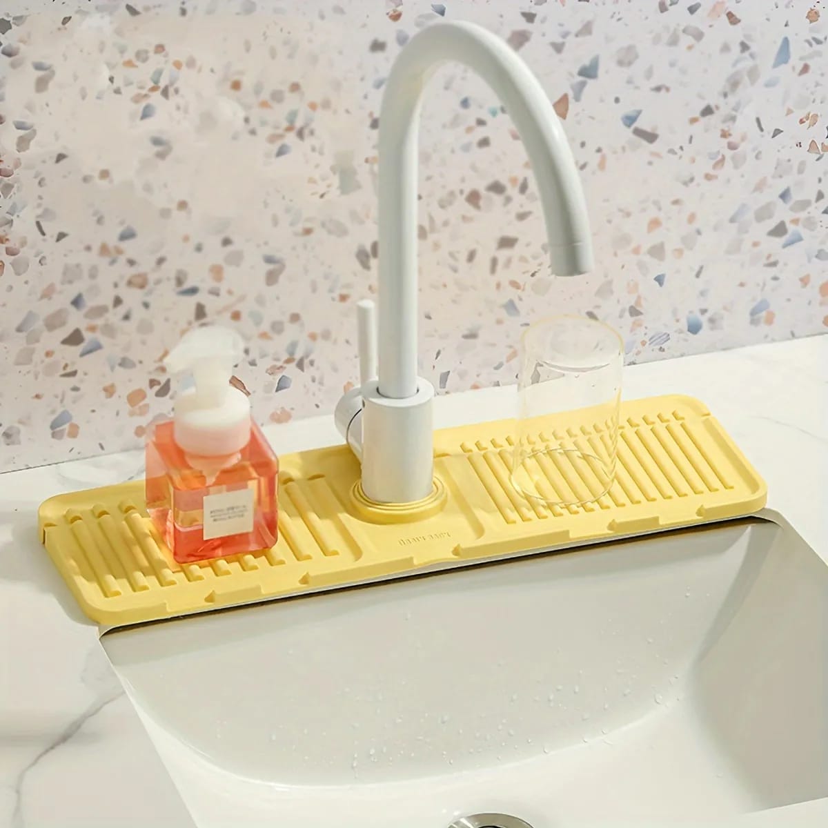 Yellow Kitchen Sink Splash Guard.