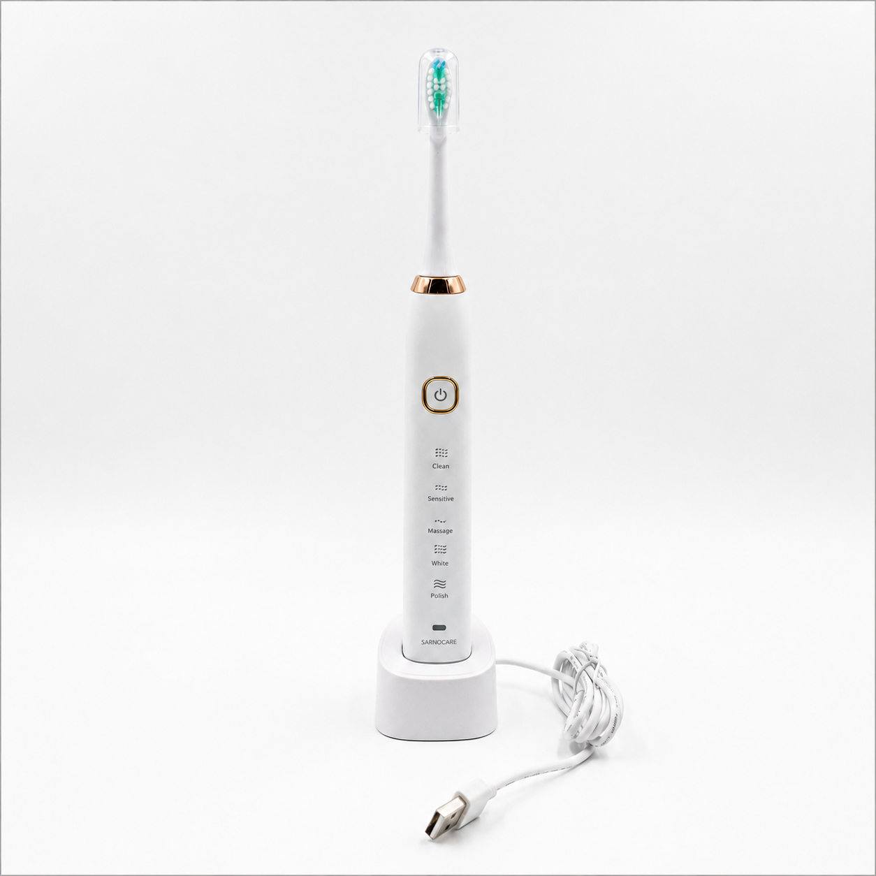 Electric toothbrush with white background