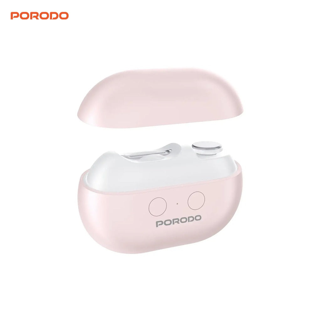 Pink Porodo Multi-Function Electric Nail Clipper on a white background