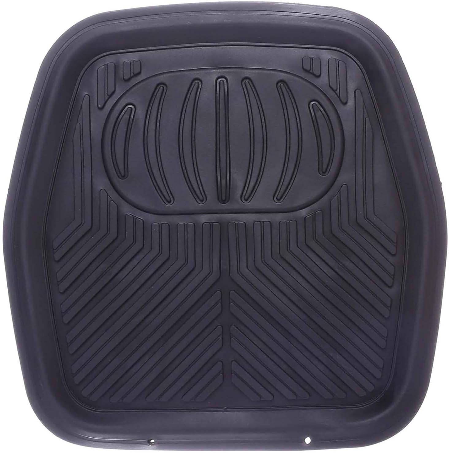 Black car floor mat with textured design on a white background