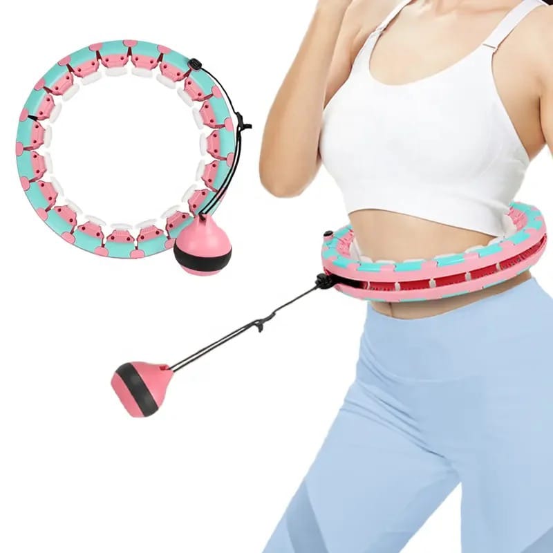 A Women Wearing Smart Weight Loss Hula Hoop.